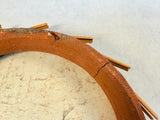 Native American Rawhide Disc Drum W/ Clay Pottery Base
