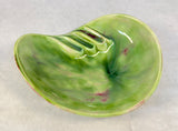 Mid-Century Modern Green Marbleized Ceramic Ashtray