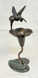 Bronze Hummingbird with Flower Figurine