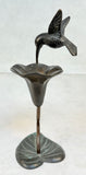 Bronze Hummingbird with Flower Figurine