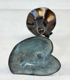 Bronze Hummingbird with Flower Figurine