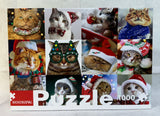1000 Piece We Wish You A Merry Christmas Cat Puzzle - Certified Complete!