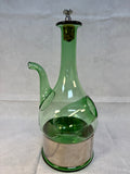 Italian Green Glass Pitcher with Ice Pocket