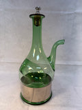 Italian Green Glass Pitcher with Ice Pocket