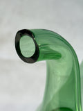 Italian Green Glass Pitcher with Ice Pocket