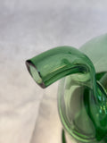 Italian Green Glass Pitcher with Ice Pocket