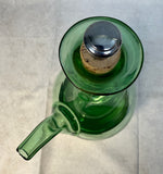 Italian Green Glass Pitcher with Ice Pocket