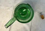 Italian Green Glass Pitcher with Ice Pocket