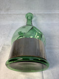 Italian Green Glass Pitcher with Ice Pocket