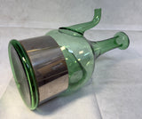 Italian Green Glass Pitcher with Ice Pocket