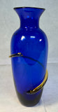 Large Blenko Cobalt Glass Vase - Signed