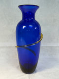 Large Blenko Cobalt Glass Vase - Signed