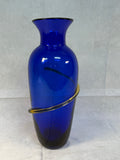 Large Blenko Cobalt Glass Vase - Signed