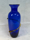 Large Blenko Cobalt Glass Vase - Signed