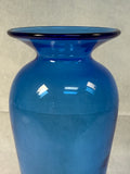 Medium Blue Blenko Vase