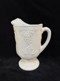 Harvest Grape Indiana Glass Co. Milk Glass Pitcher & 7 Cups - 8 Pieces