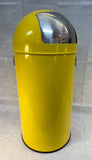 Yellow Metal Pushboy Trash Bin