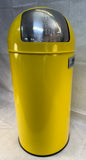 Yellow Metal Pushboy Trash Bin