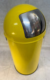 Yellow Metal Pushboy Trash Bin