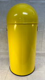 Yellow Metal Pushboy Trash Bin