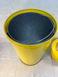 Yellow Metal Pushboy Trash Bin