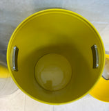 Yellow Metal Pushboy Trash Bin