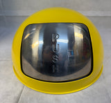 Yellow Metal Pushboy Trash Bin