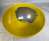 Yellow Metal Pushboy Trash Bin