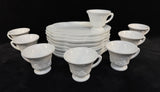 Harvest Grape Indiana Glass Co. Milk Glass Snack Luncheon Plates & Cups - 8 Sets / 16 Pieces