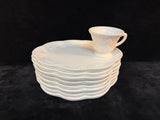 Harvest Grape Indiana Glass Co. Milk Glass Snack Luncheon Plates & Cups - 8 Sets / 16 Pieces