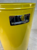 Yellow Metal Pushboy Trash Bin