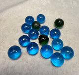 115 Marbles in Vintage Blue Ball Perfect Mason Jar with Lid