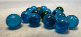115 Marbles in Vintage Blue Ball Perfect Mason Jar with Lid