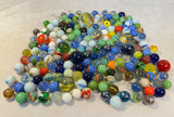 Vintage Glass Marble Lot - 180 Marbles, 7 Boulders, 1 Jumbo