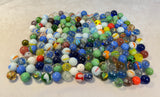 Vintage Glass Marble Lot - 180 Marbles, 7 Boulders, 1 Jumbo