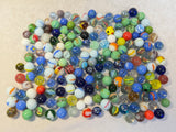 Vintage Glass Marble Lot - 180 Marbles, 7 Boulders, 1 Jumbo