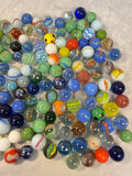 Vintage Glass Marble Lot - 180 Marbles, 7 Boulders, 1 Jumbo