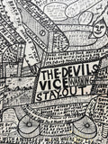 Howard Finster Devil's Vice Folk Art Print, Signed by Artist