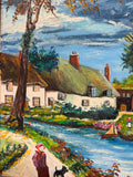 Country Scene Original Painting, Signed by Artist