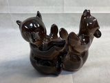 Lomonosav Porcelain Two Brown Bear Cubs Figurine