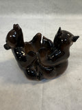 Lomonosav Porcelain Two Brown Bear Cubs Figurine
