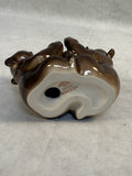Lomonosav Porcelain Two Brown Bear Cubs Figurine