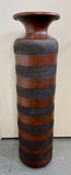 Indonesian Brown Striped 40" Pottery Vase