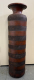 Indonesian Brown Striped 40" Pottery Vase