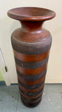 Indonesian Brown Striped 40" Pottery Vase