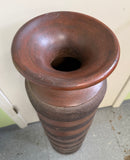 Indonesian Brown Striped 40" Pottery Vase