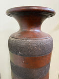 Indonesian Brown Striped 40" Pottery Vase