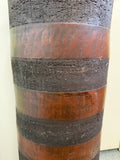 Indonesian Brown Striped 40" Pottery Vase