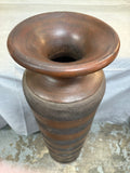 Indonesian Brown Striped 40" Pottery Vase