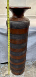 Indonesian Brown Striped 40" Pottery Vase